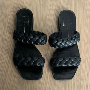 Dolce Vita Black Braided Slide Sandals